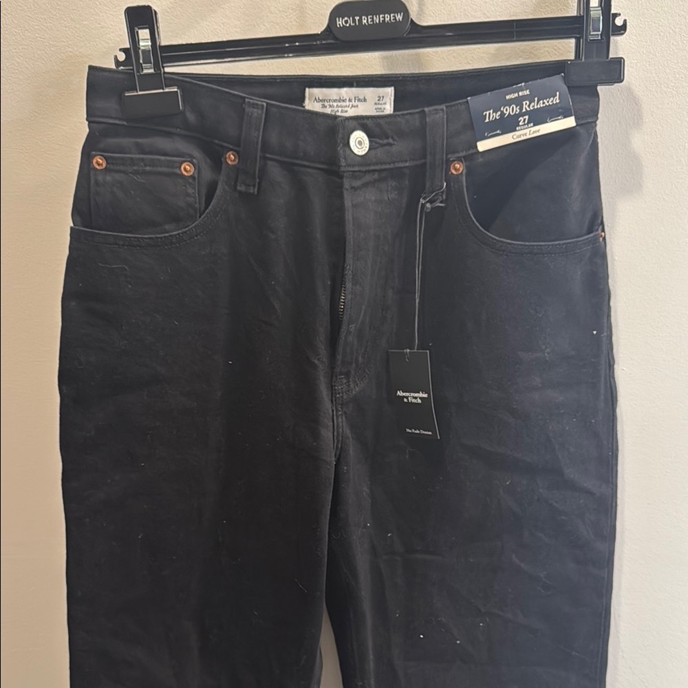 abercrombie curve love relaxed black jeans